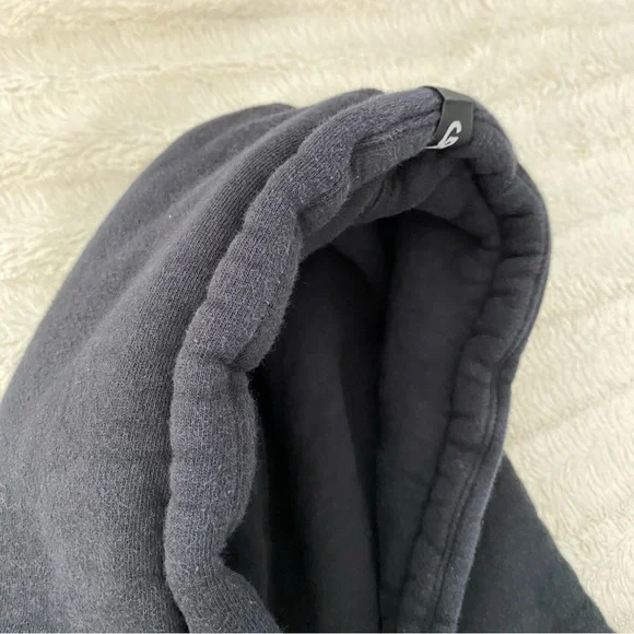 Good American Stars And Stripes Black Silver Hoodie Sweatshirt Dress - Picture 9 of 16